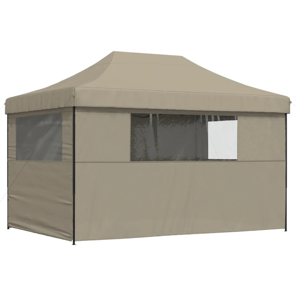 Tendone per Feste Pieghevole Pop-Up con 4 Pareti Tortora 4005026
