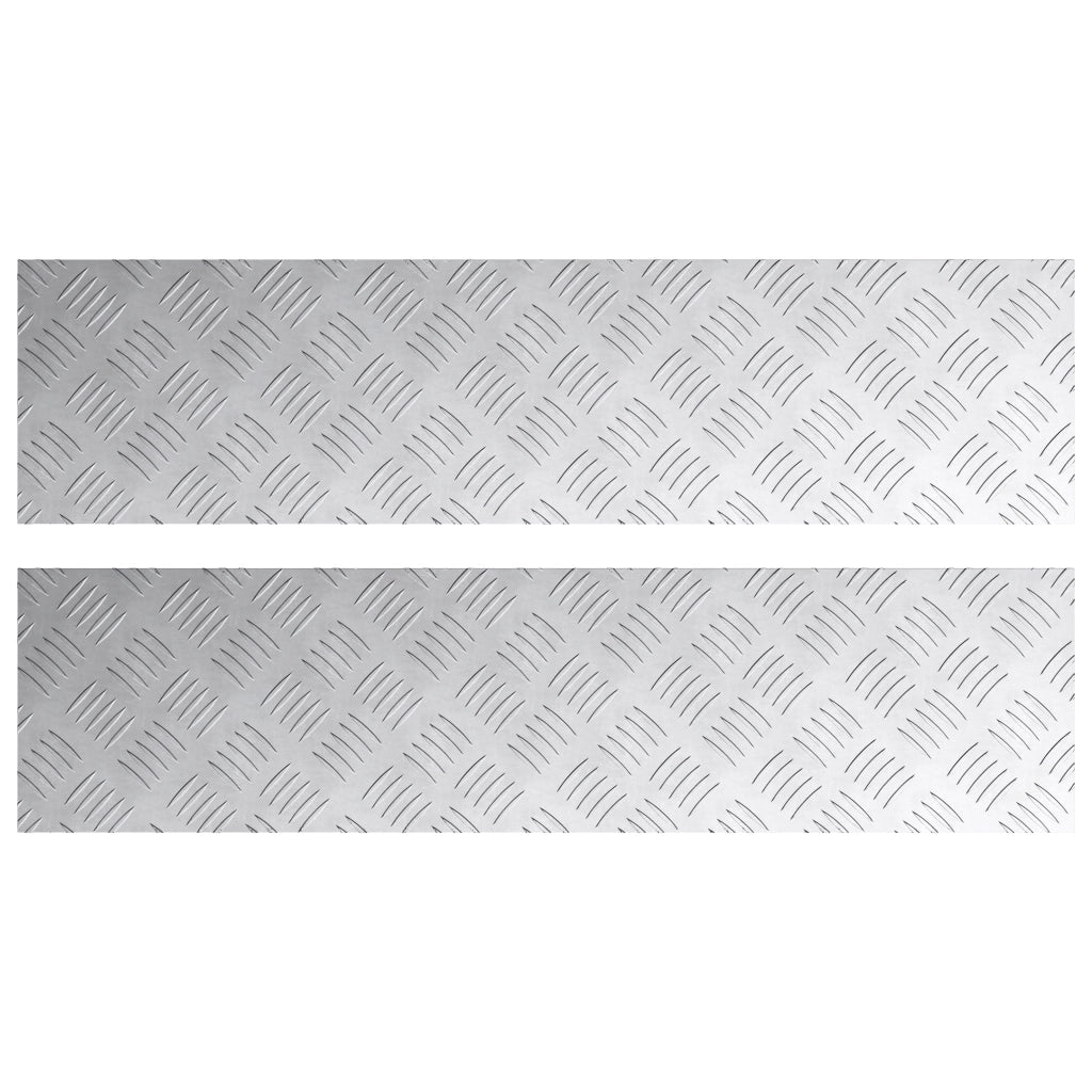 Panche in Alluminio a Quadri 2 pz Antiscivolo 100x25 cm