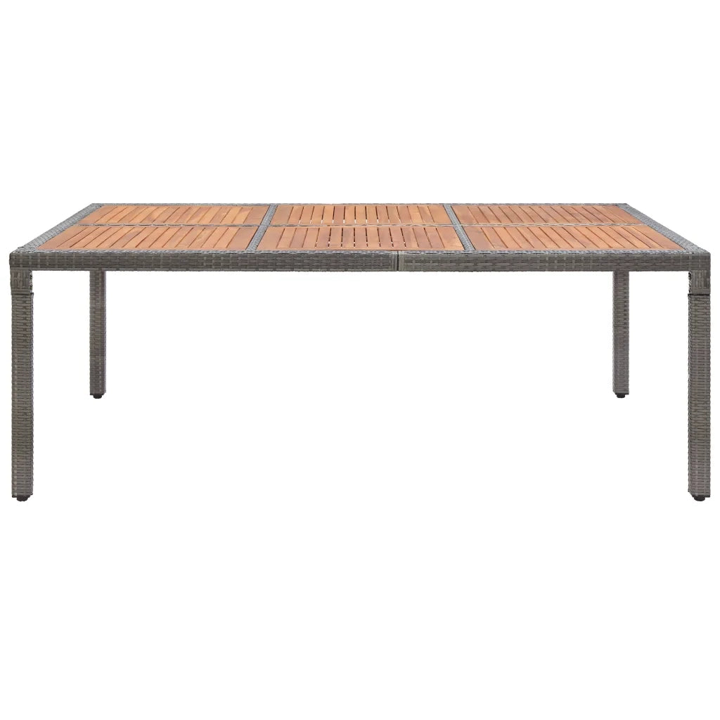 Tavolo da Giardino Grigio 200x150x74cm Polyrattan Legno Acacia 46135