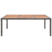 Tavolo da Giardino Grigio 200x150x74cm Polyrattan Legno Acacia 46135