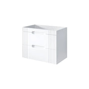 Mobile sottolavabo FIDJI 80 cm – Bianco alpino brillante – 2 cassetti – Fissaggio a muro o a pavimento