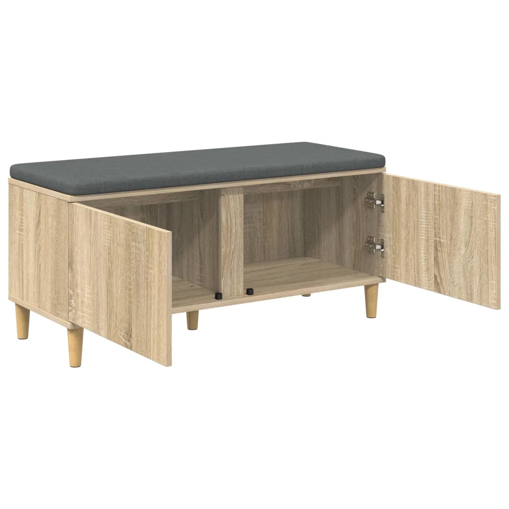 Panca per ingresso con cuscino Rovere Sonoma 100 x 38 x 46 cm