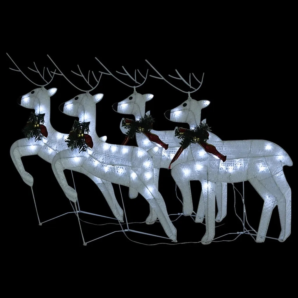 Renne di Natale 4 pz Bianche 80 LED CFW7435366