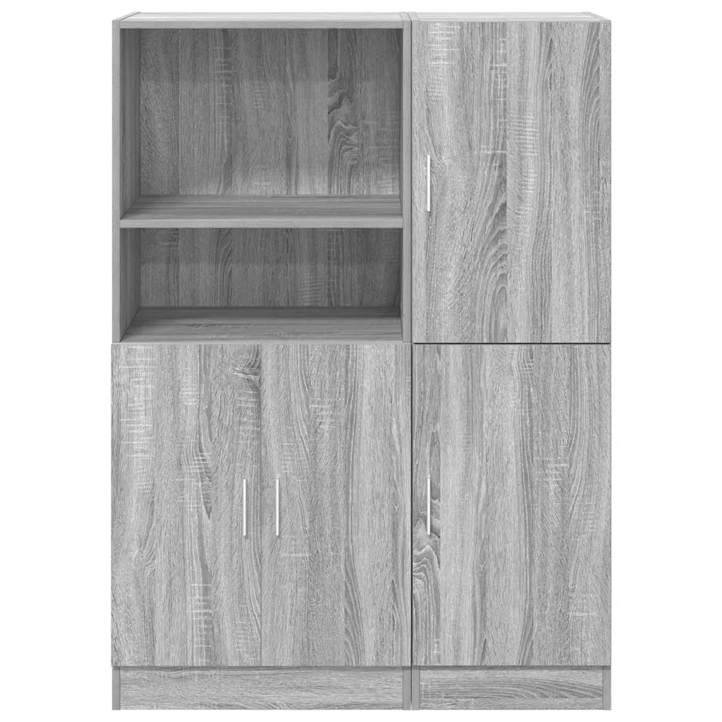 vidaXL Set di Mobili da Cucina 2 pz Grigio Sonoma in Truciolato