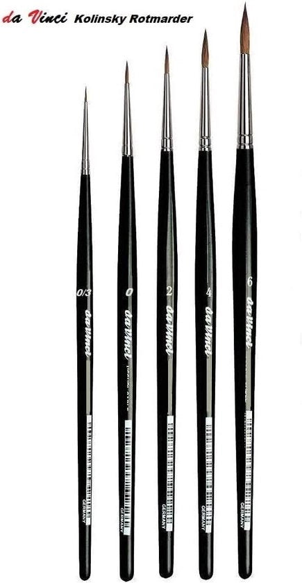 Set di Pennelli Artistici a Rotmarten - 5 Pezzi - Dimensioni N. 3 0 2 4 6 - Pennelli da Pittura