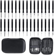 Set di rimozione terminali 30 pezzi, rimozione pin, rimozione connettori auto, set di rimozione terminali con scatola per la maggior parte delle connessioni (nero)