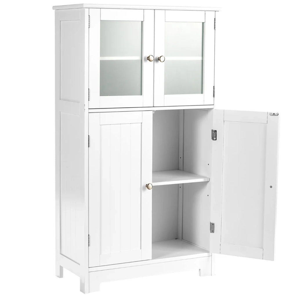 Mobile contenitore 58 x 30 x 109 cm con ripiani regolabili design moderno e salvaspazio in MDF bianco 20_0012705