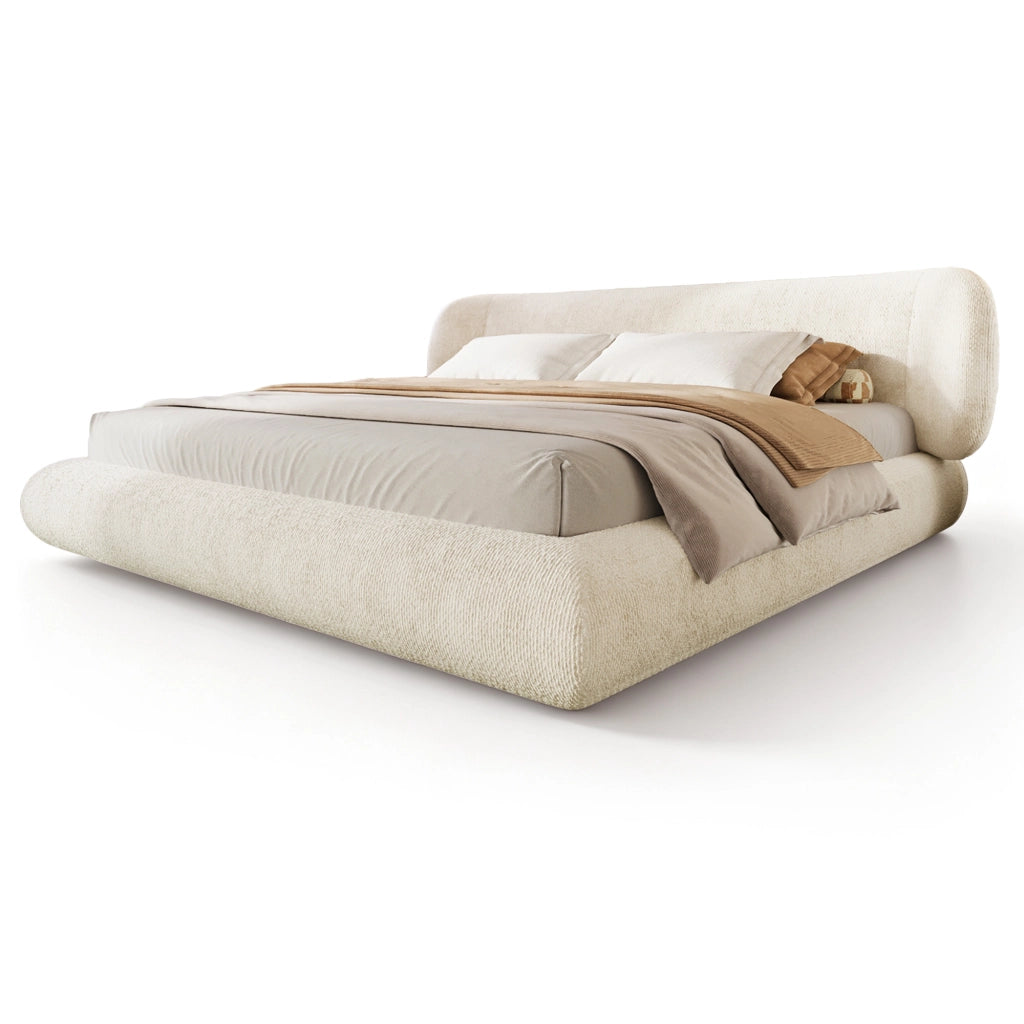 Letto alla francese imbottito 140 x 190 cm beige