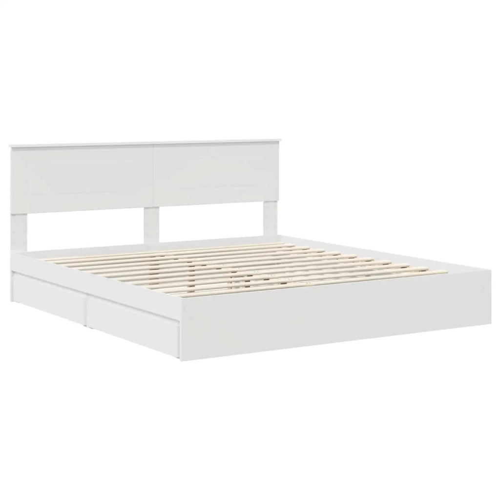 Letto con Contenitore Bianco 180 x 200 cm Legno multistrato 3408431