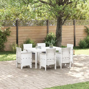 Set da Pranzo per Giardino 7 pcs Bianco Rattan Polt 3378565