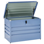 Cassapanca da esterno in acciaio zincato blu 100 x 62 cm giardino stile industriale
