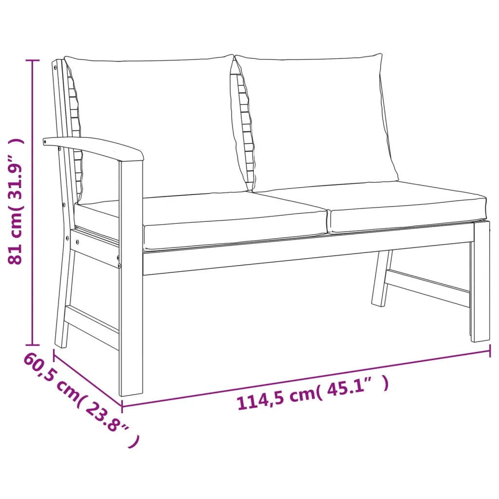 Set da Pranzo da Giardino 9pz con Cuscini Legno Massello Acacia 3154976