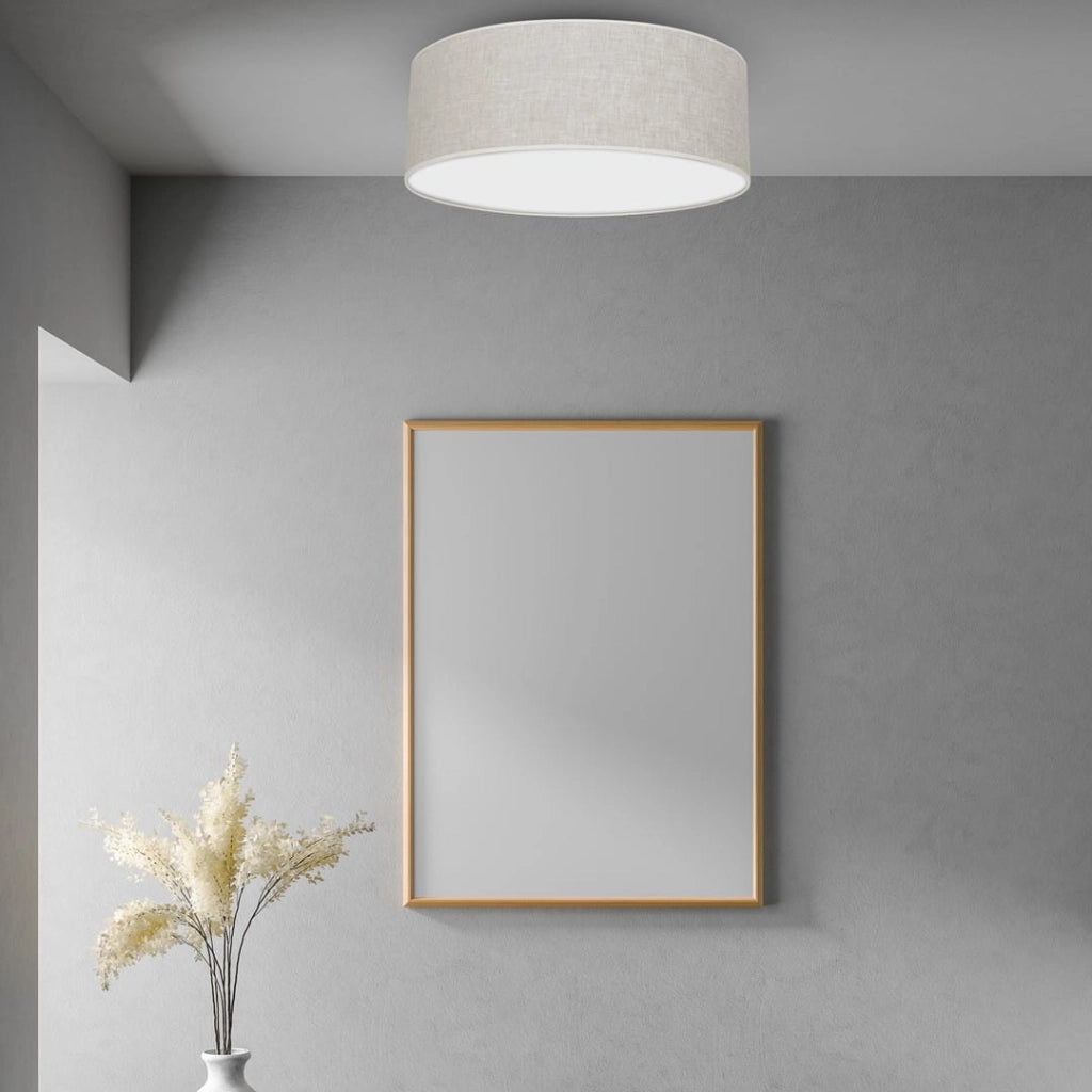 Plafoniera soffitto Milagro LINO 3xE27 lino bianca 50cm