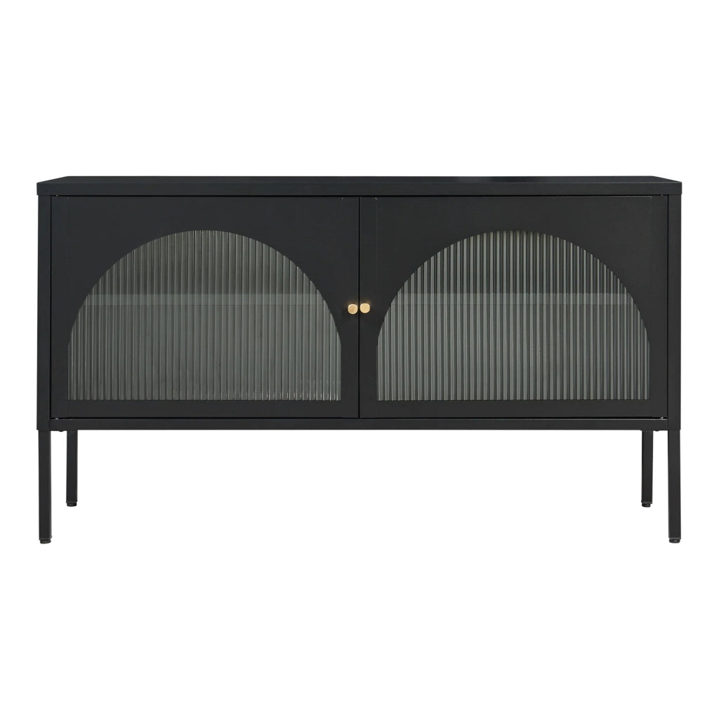 Mobile porta TV mensola porta TV per soggiorno 115 x 35 x 64 cm nero opaco 03_0010063
