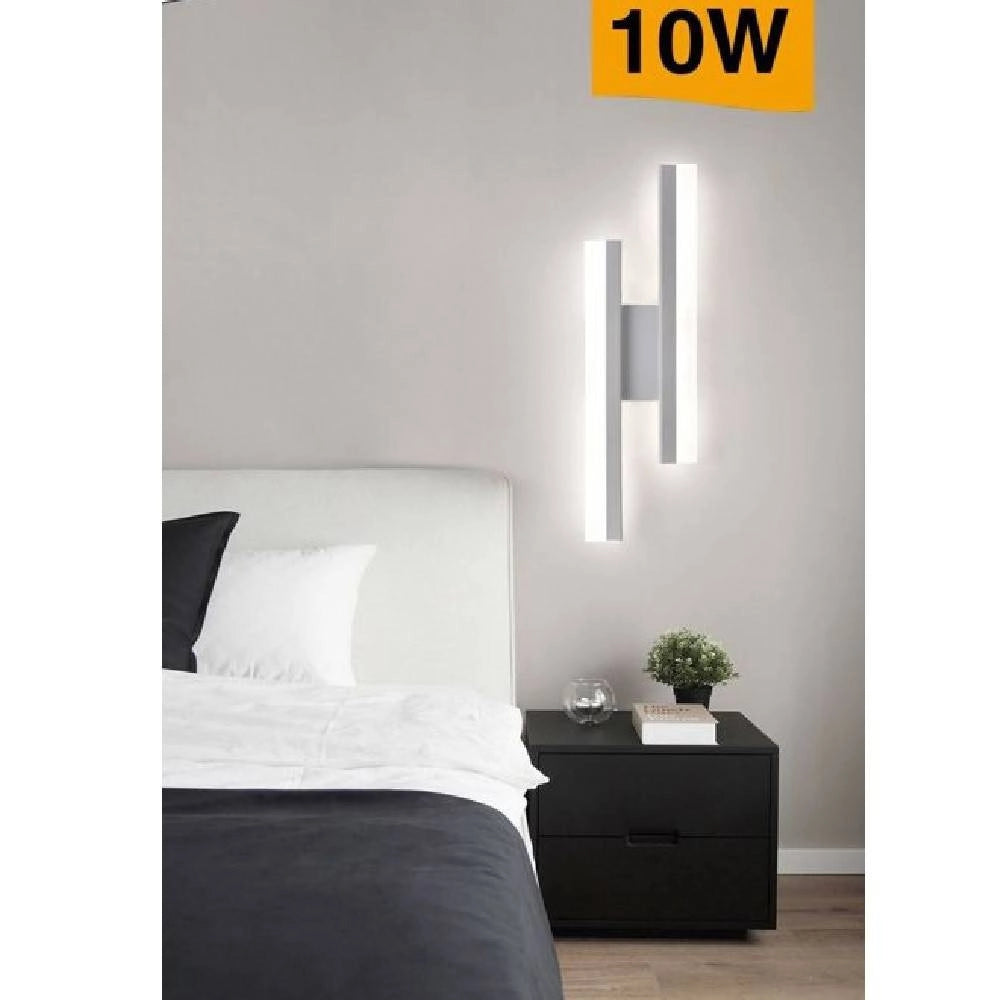 Trade Shop - Applique Parete Moderno 10w Lumetto Abat Jour Bianca Luce 6500k 4000k 3000k E87b -