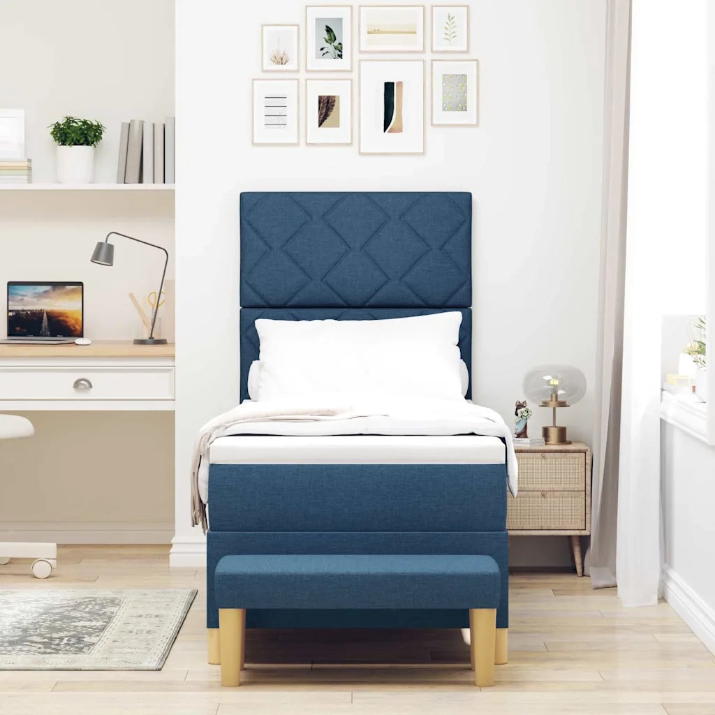 Letto a molle con materasso Blu 80 x 200 cm Tessuto 3344337