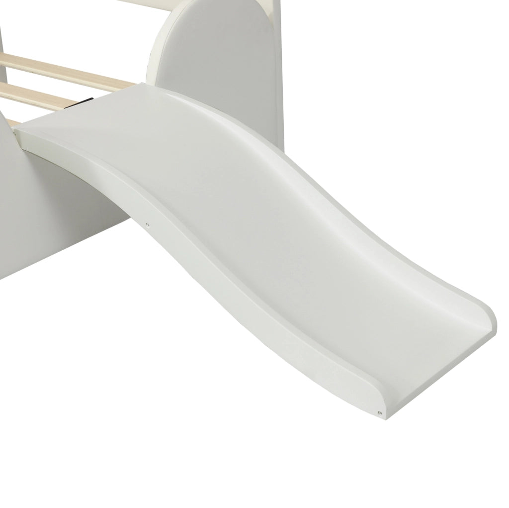 Letto imbottito per bambini con scivolo e scaletta 90x200 cm