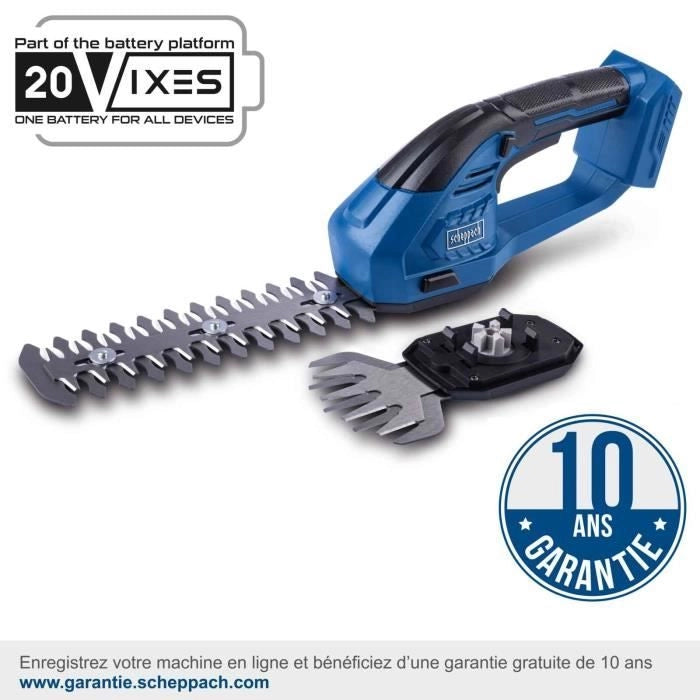 Forbice per erba a batteria SCHEPPACH C-HTGS200-X - 20V IXES - senza batteria né caricabatterie