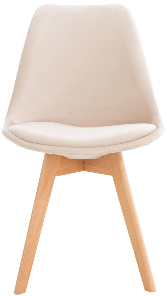 Set 4 Sedie Pranzo Linares Beige,Velluto