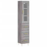 Buffet credenza cassettiera armadio mobile contenitore organizer cucina soggiorno salotto rovere Sonoma alto 34,5 x 34 x 180 cm legno ingegnerizzato grigio 02_0035219