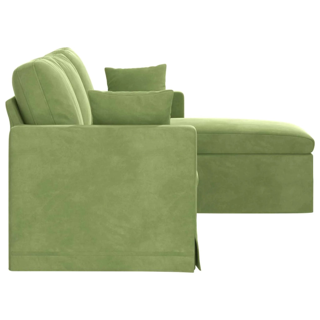 Divano Verde chiaro 198 x 134 x 80 cm Velluto