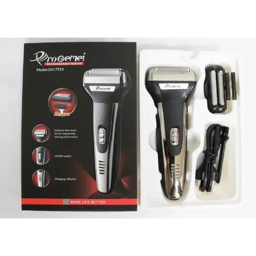 Trade Shop - Rasoio Elettrico Regolabarba Rasatura Viso Rifinitore Batteria Senza Fili Gm7723 -