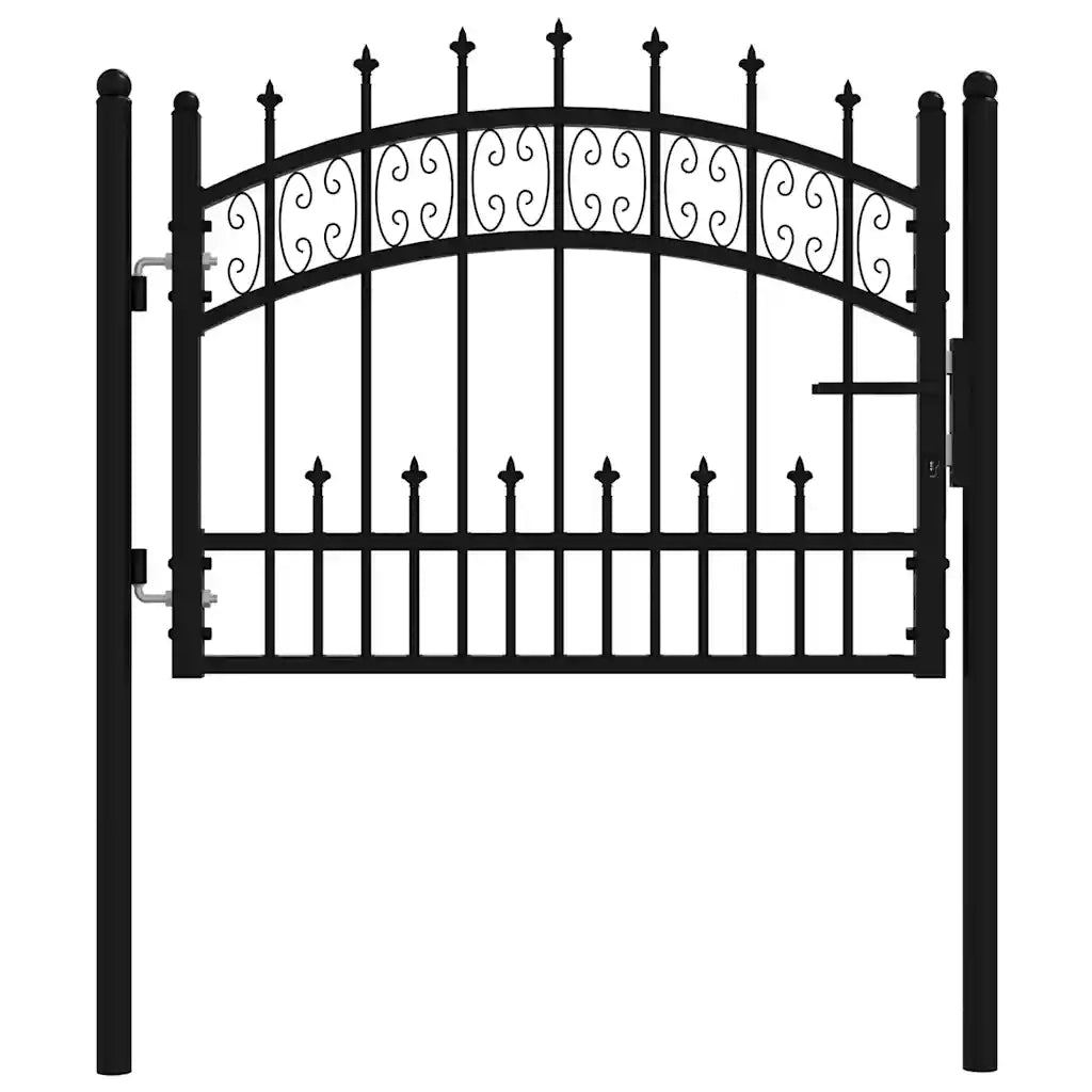 Cancello per recinzione Kampen con punta a lancia Nero 103x75 cm in acciaio 151089
