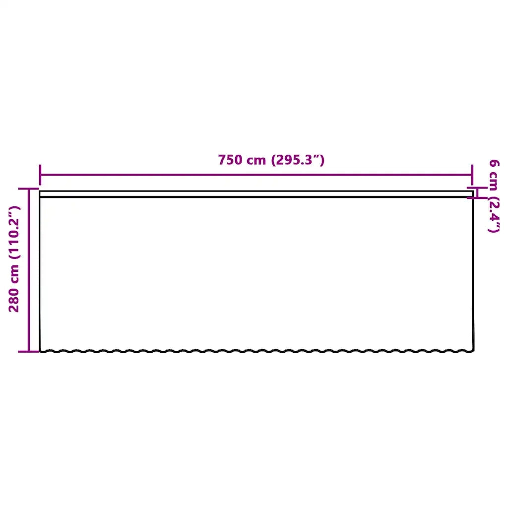 vidaXL Tende con tende Bianco 750 x 280 cm Poliestere