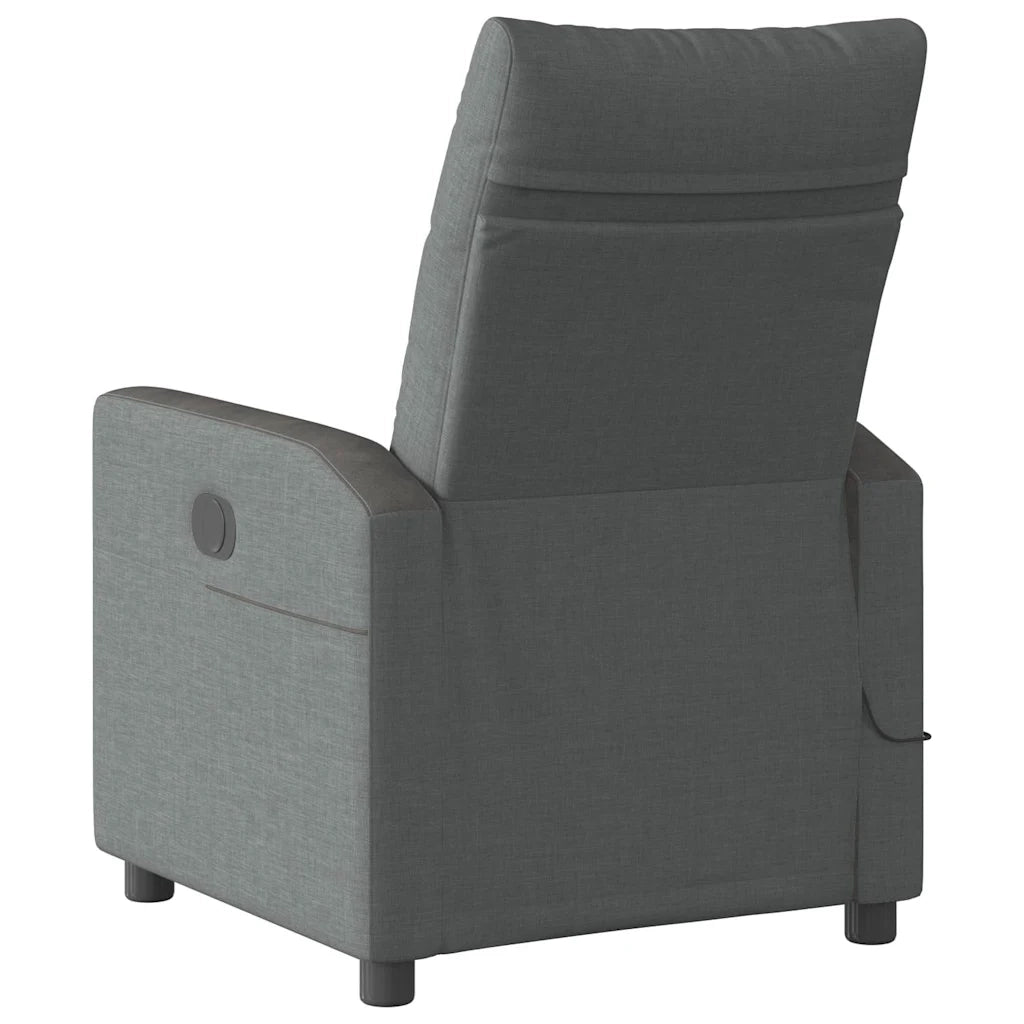 Divano Sedia-Poltrona Reclinabile Massaggio Elettrica Grigio Scuro Tessuto 955661