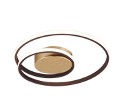 Plafoniera LED spirale, metallo, oro anticato, D 39 cm, Zibal
