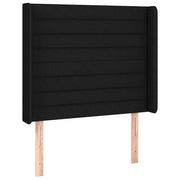 Testiera | Testata ad Orecchio Nera 83x16x118/128 cm in Tessuto