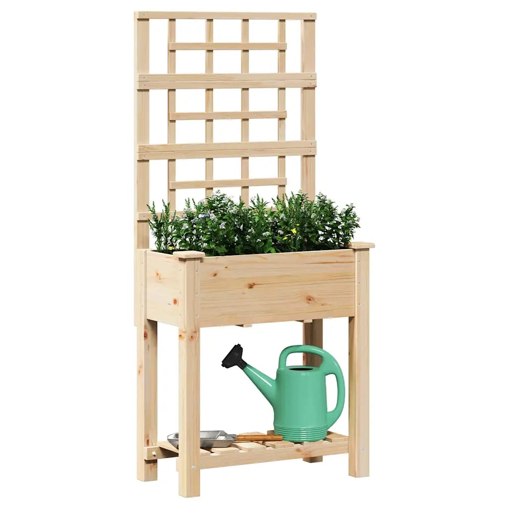 Vaso da giardino Beige 71 x 38 x 152 cm Legno di Abete Massello 42006570