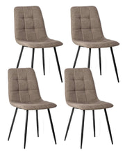 Set 4 Sedie 55x44xH81 cm in Tessuto e Metallo Alma Beige