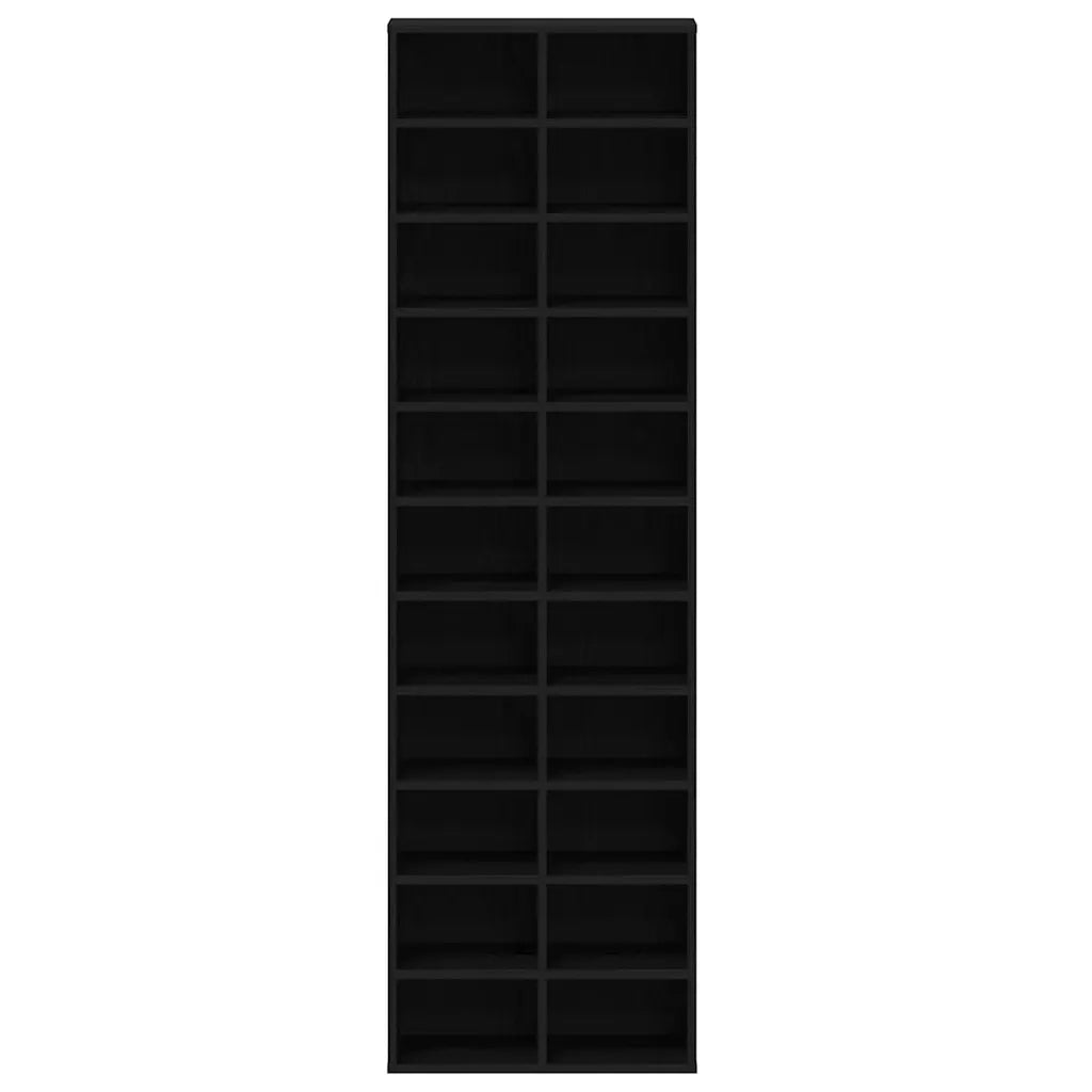 Scarpiera Rovere Nero 54x34x183 cm in Legno Multistrato 859378