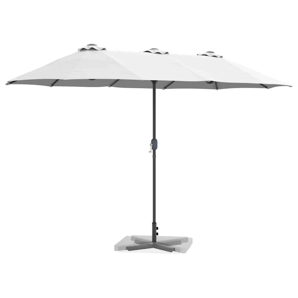 Ombrellone da giardino pieghevole moderno 370 x 197 x 239 cm pratico e resistente realizzato in poliestere color sabbia 02_0058739