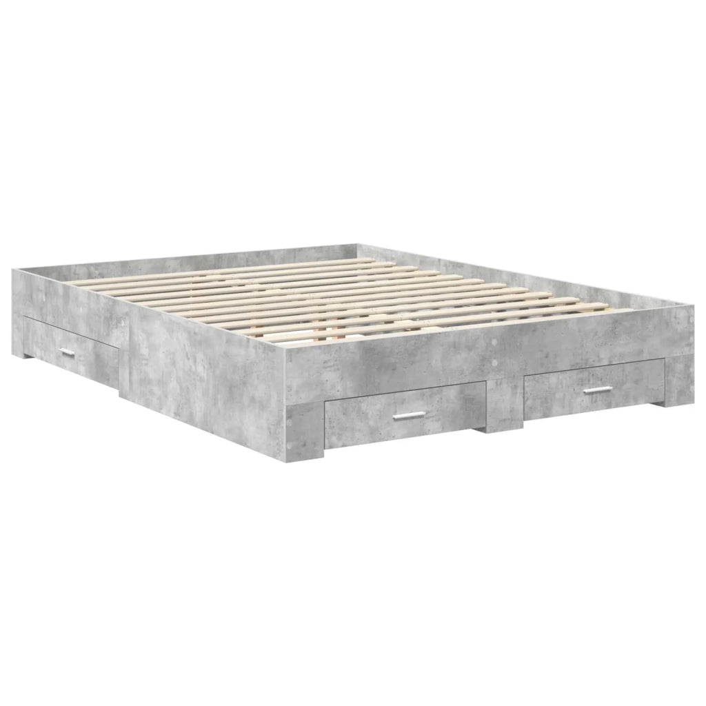 Struttura del letto con cassetto Grigio cemento 150 x 200 cm 3411961