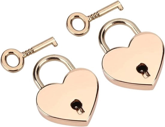 Set a doppio di slot per bagagli con chiave a forma di cuore in acciaio inox con serratura per zinkle e serratura per portamonete.
