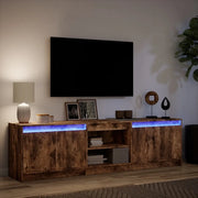 Mobile Porta TV con LED Rovere Fumo 180x34x50cm in Truciolato