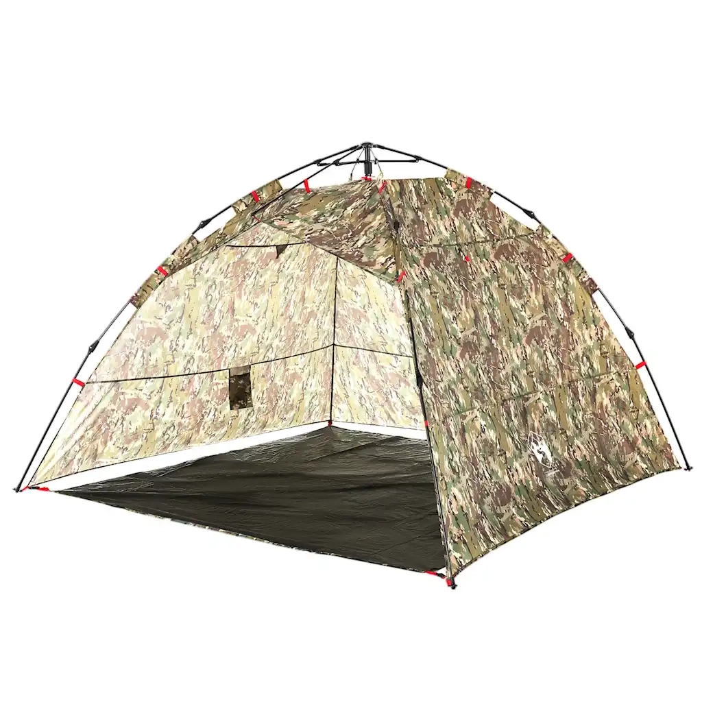 Tenda da Pesca 4 Persone Mimetica a Rilascio Rapido