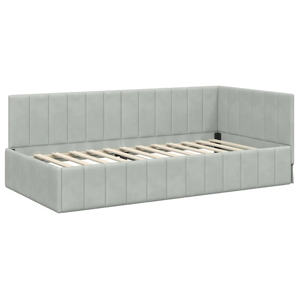 Cornice del letto ad angolo Grigio chiaro 90 cm x 190 cm