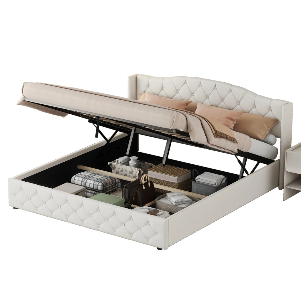 letto imbottito lino beige 180 x 200 cm