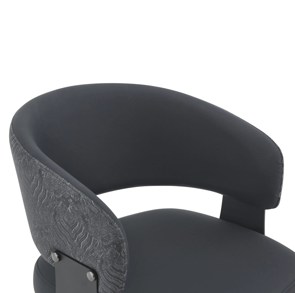 Sedia 96x59.5x40 cm con schienale ergonomico in PU nera