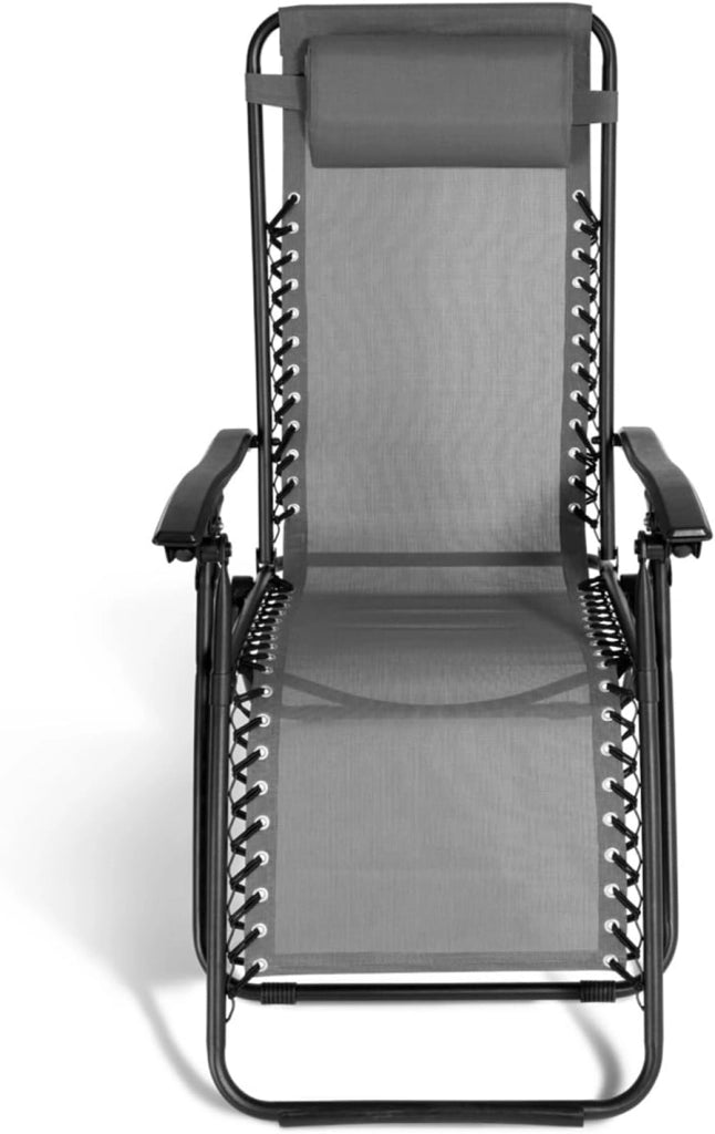 Set di 2 sedie da Giardino reclinabili Relax in Grigio Antracite