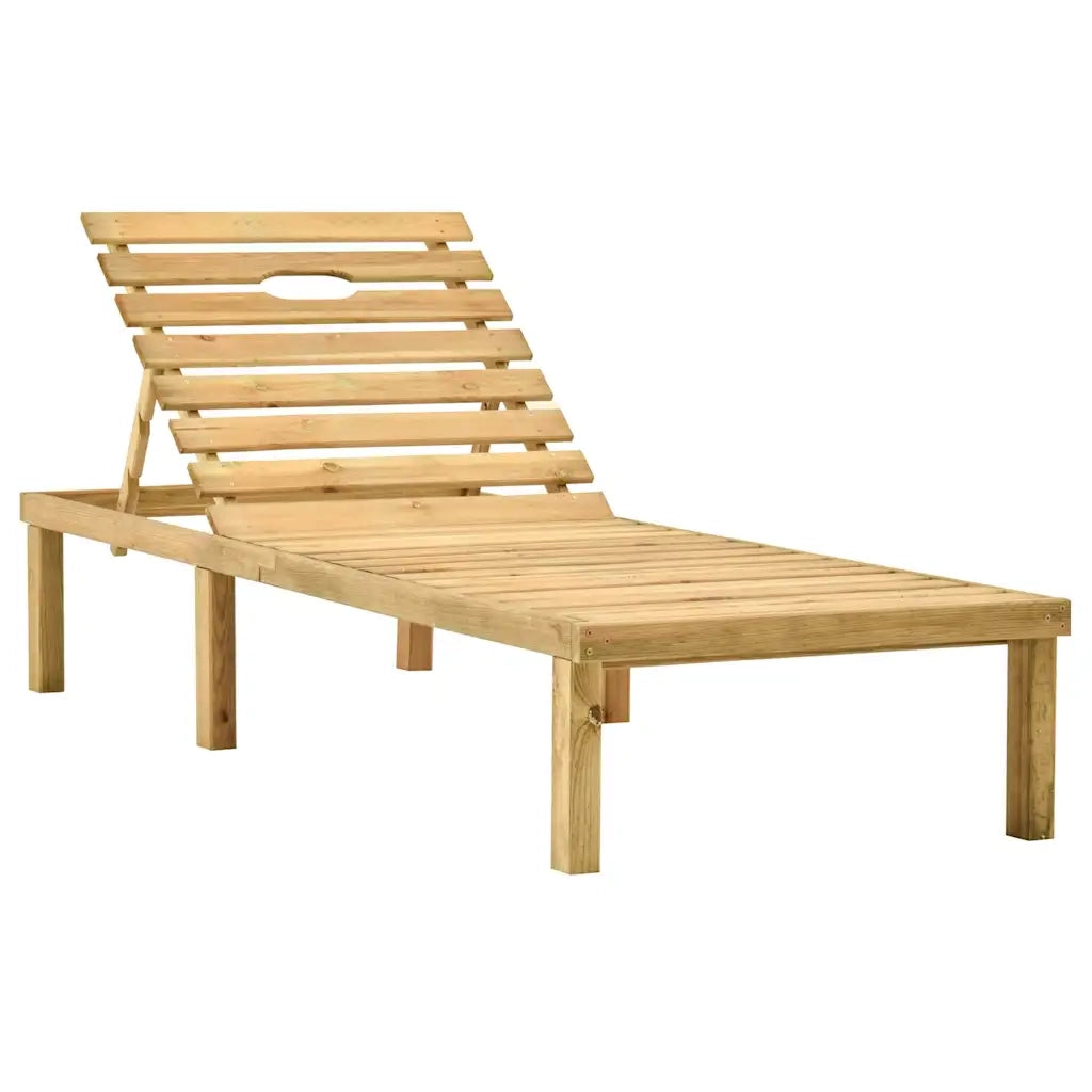 Lettino Prendisole in Legno di Pino Impregnato 49087