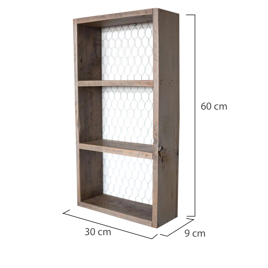 Torraca, Mensola 2 Ripiani, 30x9x60h cm Marrone Naturale