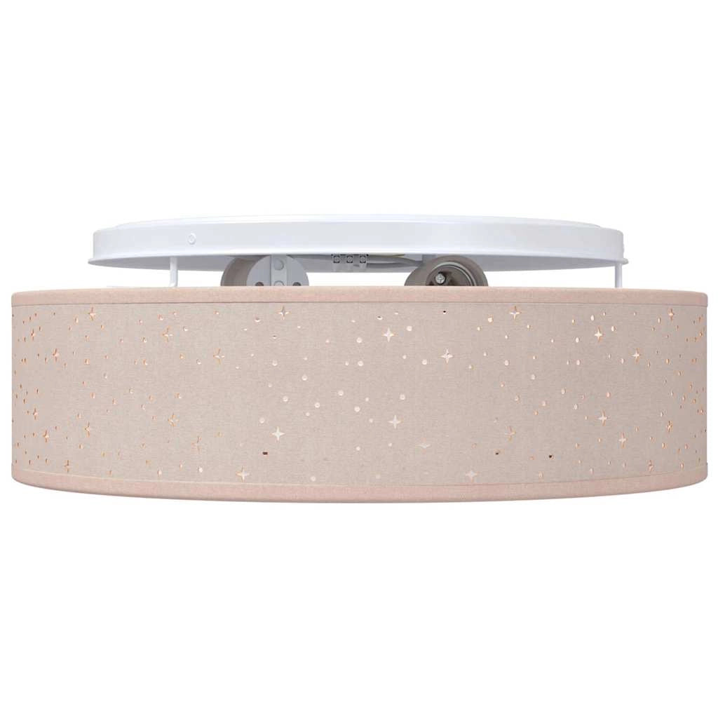 Lampada da soffitto moderna con faretto orientabile 38 x 38 x 13,5 cm in tessuto tortora 02_0058432