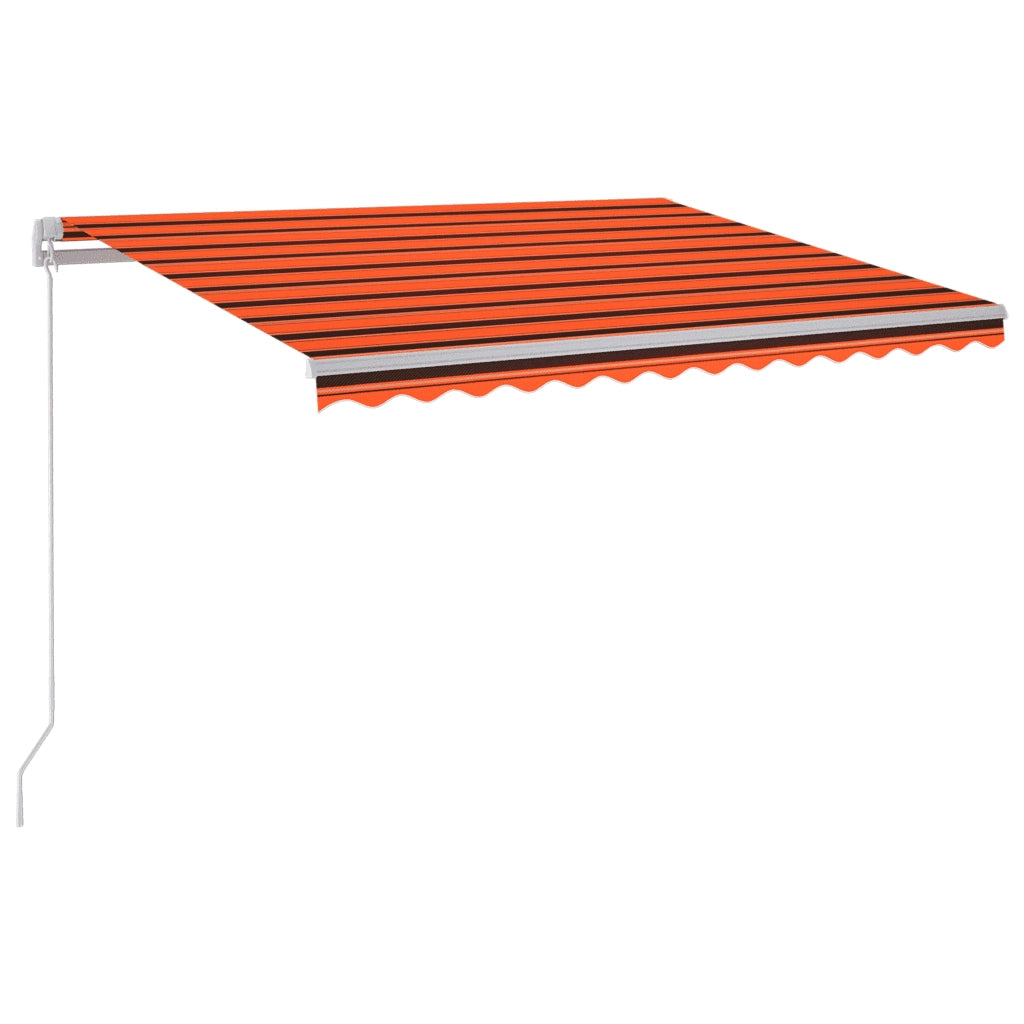 Tenda da Sole Manuale con LED-Tenda parasole per Patio 300x250cm Arancione e Marrone