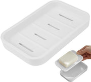 Dispensatore di sapone per doccia - Contenitore di sapone impermeabile - Cassetta di scarico a doppia parete - Bianco - Ideale per la camera da bagno - Realizzato in plastica