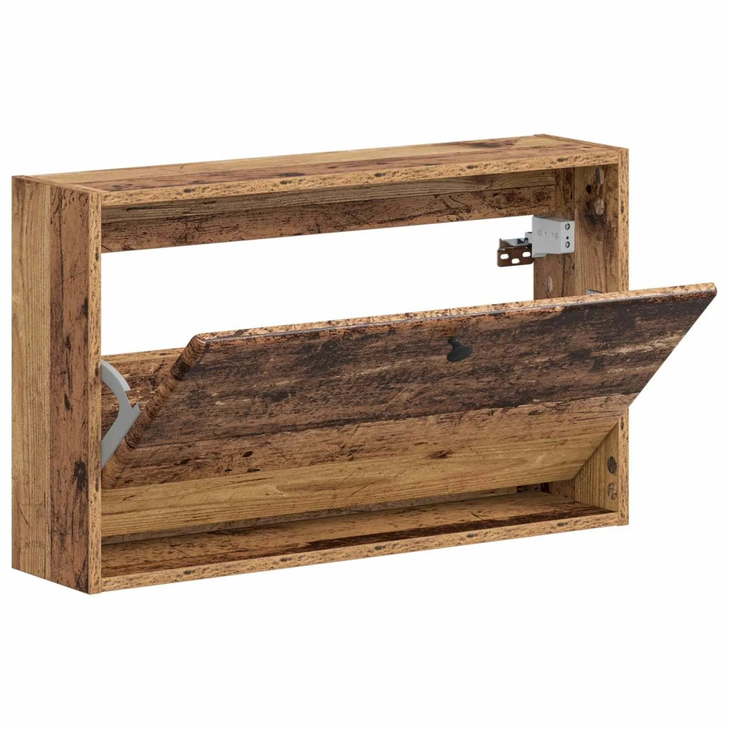 Mobiletto per Scarpe da Muro BREDA 71 x 17 x 43 cm Legno antico 897513