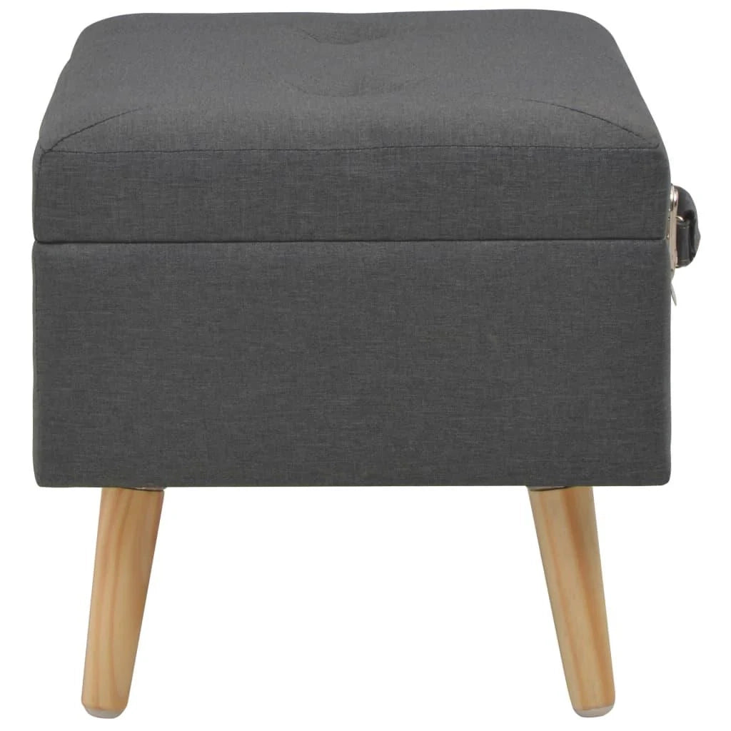 Panca pouf sgabello contenitore 40 cm tessuto grigio scuro 3002158